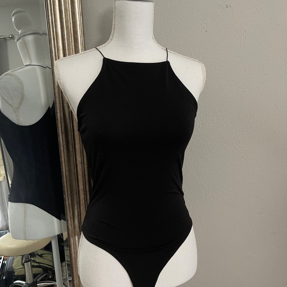 Black High Neck Body Suit